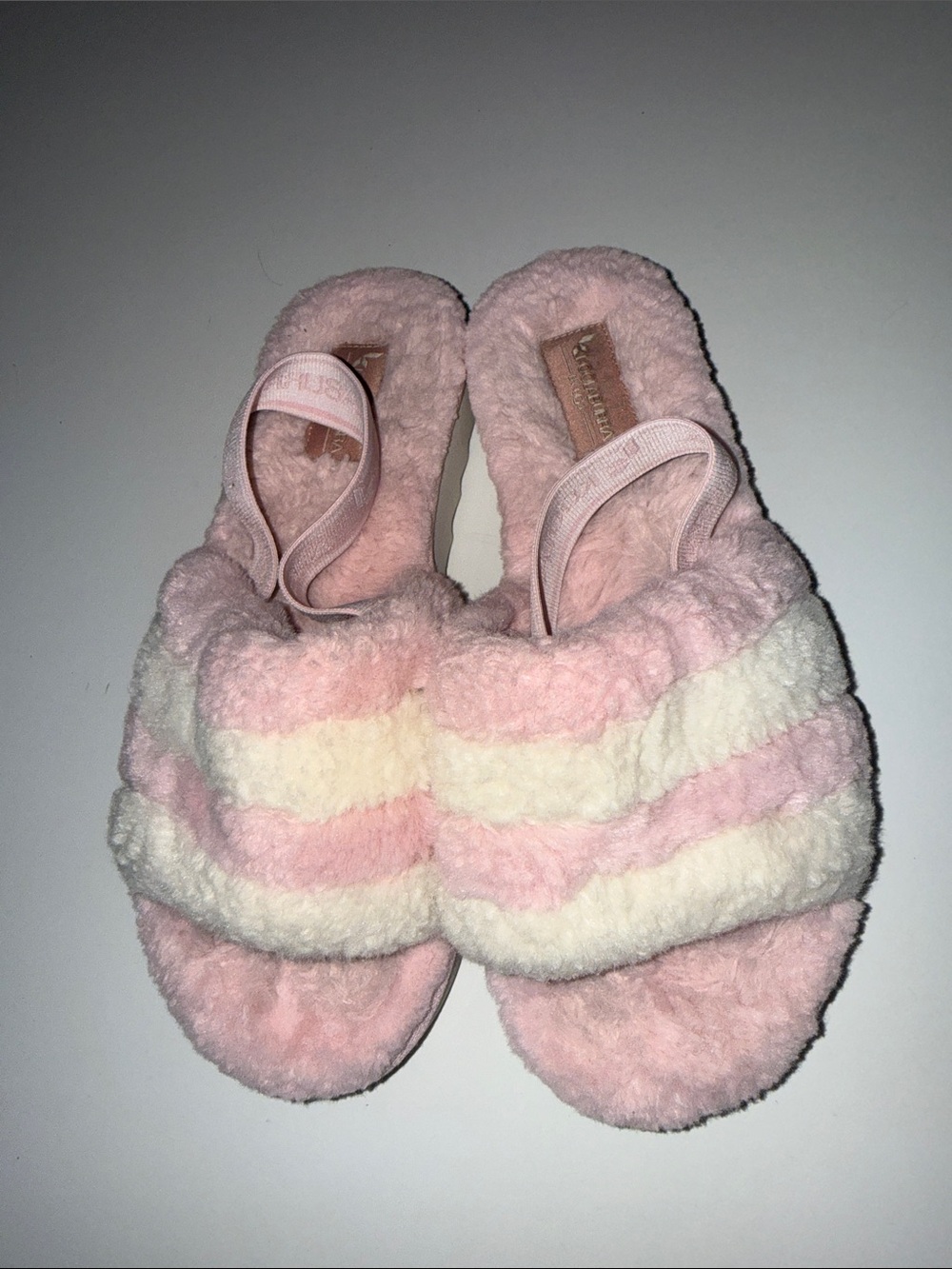 Koolaburra by UGG Womens Slingback Fuzz'n Slippers Pink/White Size 7.5